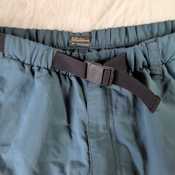 Mens Med Royal Robbins Blue Belted Outdoorhiking Outdoors Nylon Cargo Shorts - Picture 3 of 7